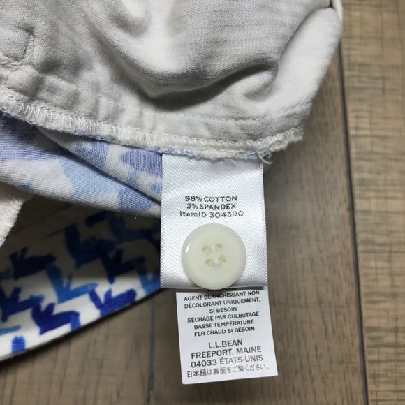 L.L. Bean Shorts Womens Sz 14 Blue Printed Chino Coastal Summer Signature Beach‎ - Picture 5 of 12